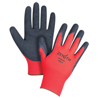 Black & Red Crinkle Grip Coated Gloves, 9/Large, Rubber Latex Coating, 13 Gauge, Polyester Shell Chandler Sales