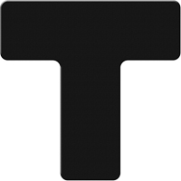 Armor Stripe Lean/5S Markers, T, 6" L x 6" W, Black, Plastic Chandler Sales