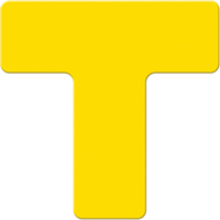 Armor Stripe Lean/5S Markers, T, 6" L x 6" W, Yellow, Plastic Chandler Sales