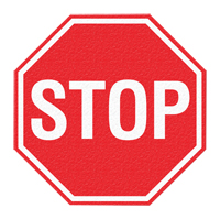 "Stop" Floor Sign, Adhesive, English with Pictogram Chandler Sales