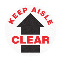 "Keep Aisle Clear" Floor Sign, Adhesive, English with Pictogram Chandler Sales