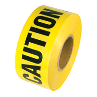 Reinforced Grade Barricade Tape, English, 3" W x 500' L, 5 mils, Black on Yellow Chandler Sales
