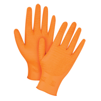 Gants de poids lourd Gripper, Moyen, Nitrile, 7 mils, Sans poudre, Orange Chandler Sales