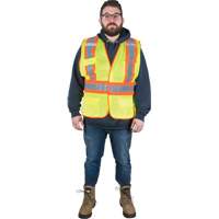 Flame-Resistant Surveyor Vest, High Visibility Lime-Yellow, X-Large, Polyester Chandler Sales