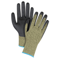 Gants &eacute;lastiques sans coutures r&eacute;sistants &agrave; la coupe noir & jaune, Taille T-Grand/10, Calibre 13, Rev&ecirc;tement Mousse de nitrile, Enveloppe en Aramide, ASTM ANSI niveau A6 Chandler Sales