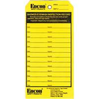 &eacute;tiquette de registre d'inspection pour douche oculaire & d'urgence, Papier cartonn&eacute;, 3-1/8" la x 6-1/4" h, Anglais Chandler Sales