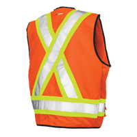 Surveyor Safety Vest, High Visibility Orange, Large, Polyester Chandler Sales