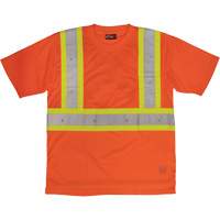 Short-Sleeved Safety T-Shirt with Pocket, Polyester, Large, High Visibility Orange Chandler Sales