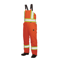 Salopettes de s&eacute;curit&eacute; doubl&eacute;e, Polyester/Polyur&eacute;thane, Grand, Orange haute visibilit&eacute; Chandler Sales