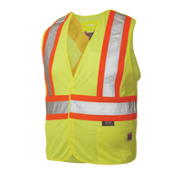 5-Point Tearaway Safety Vest, High Visibility Lime-Yellow, Large/X-Large, Polyester Chandler Sales