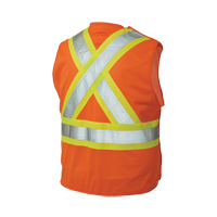 5-Point Tearaway Safety Vest, High Visibility Orange, Large/X-Large, Polyester Chandler Sales