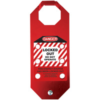 Moraillon de verrouillage pr&eacute;venant l'utilisation conforme aux normes OSHA Danger Stopout Aluma-Tag, Rouge Chandler Sales
