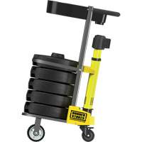 PLUS Barrier Post Cart Kit with Tray, 75' L, Metal, Yellow Chandler Sales