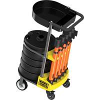 PLUS Barrier Post Cart Kit with Tray, 75' L, Metal, Orange Chandler Sales