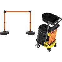 PLUS Barrier Post Cart Kit with Tray, 75' L, Metal, Orange Chandler Sales
