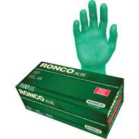 Gants jetables avec alo&egrave;s, Moyen, Vinyle, 5 mils, Sans poudre, Vert Chandler Sales