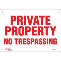"Private Property" Sign, 7" x 10", Plastic, English Chandler Sales