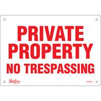 "Private Property" Sign, 7" x 10", Aluminum, English Chandler Sales