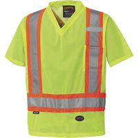 5997 High Visibility Safety T-Shirt, Polyester, Small, High Visibility Lime-Yellow Chandler Sales