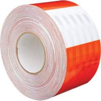Feuille de rev&ecirc;tement de barricade prismatique de qualit&eacute; &agrave; haute intensit&eacute;, 4" la x 150' lo, 19 mils, Orange et blanc Chandler Sales