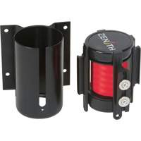 Barri&egrave;re &agrave; fixation murale avec ruban magn&eacute;tique, Acier, Fixation par vis, 7', Ruban Rouge Chandler Sales