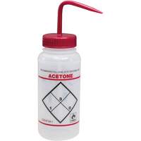 "Acetone" Safety-Labeled Wide-Mouth Wash Bottle, 16 oz. Chandler Sales