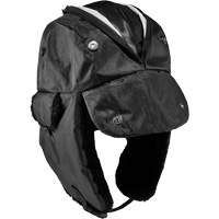 N-Ferno&reg; Zippered Trapper Hat, Polyurethane/Satin Lining, Medium/Small, Black Chandler Sales