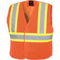 597P Tear-Away Safety Vest, High Visibility Orange, Medium/Small, Polyester Chandler Sales