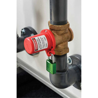 Housse de s&eacute;curit&eacute; pour fontaine et dispositif de cadenassage pour robinet &agrave; tournant, Ensemble Vanne/Robinet &agrave; eau Chandler Sales