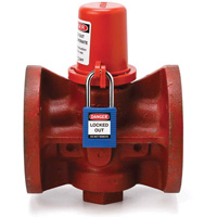 Housse de s&eacute;curit&eacute; pour fontaine et dispositif de cadenassage pour robinet &agrave; tournant, Ensemble Vanne/Robinet &agrave; eau Chandler Sales