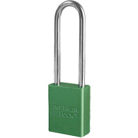 Cadenas de s&eacute;curit&eacute; American Lock, Vert, Cl&eacute;s diff&eacute;rentes, Aluminium, Largeur de 1-1/2" Chandler Sales