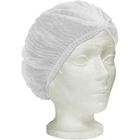 Bonnet bouffant pliss&eacute; Ronco Care, Polypropyl&egrave;ne, 24", Blanc Chandler Sales