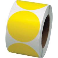 Coloured Marking Dots, Circle, 3" L x 3" W, Yellow, Vinyl Chandler Sales