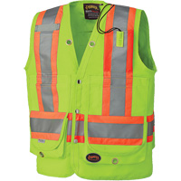 6696 Surveyor's Safety Vest, High Visibility Lime-Yellow, Small, Polyester Chandler Sales