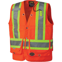 6697 Surveyor's Safety Vest, High Visibility Orange, Small, Polyester Chandler Sales