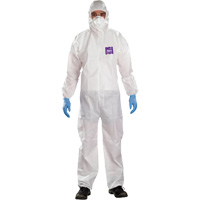 AlphaTec Microchem&reg; 3-Piece Chemical Resistant Coveralls with Hood, 2X-Large, White Chandler Sales
