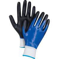 Gants enduits noir & bleu, Petit, R&ecirc;vetement Mousse de nitrile, Calibre 15, Enveloppe en Nylon Chandler Sales