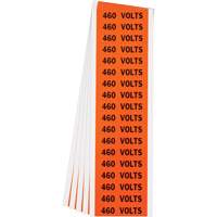 "460 Volts" Conduit & Voltage Labels, 1/2" x 2-1/4", Cloth/Vinyl, English Chandler Sales