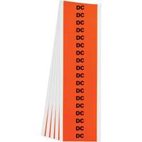 "DC" Conduit & Voltage Labels, 1/2" x 2-1/4", Cloth/Vinyl, English Chandler Sales