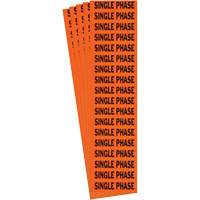 "Single Phase" Conduit & Voltage Labels, 1/2" x 2-1/4", Cloth/Vinyl, English Chandler Sales