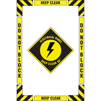 "Electrical Panel" Floor Marking Kit, Adhesive, English with Pictogram Chandler Sales