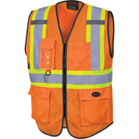 6958 Gilet de s&eacute;curit&eacute; &agrave; fermeture &eacute;clair avant, Orange haute visibilit&eacute;, Petit, Polyester Chandler Sales