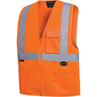 6962 Zipper Front Safety Vest with 2" Tape, High Visibility Orange, Medium, Polyester Chandler Sales