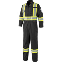 7702BK FR-Tech&reg; 88/12 FR Arc Rated Coveralls, Size 36, Black, 9.7 cal/cm² Chandler Sales