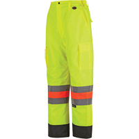 6041 Pantalon de contr&ocirc;le de la circulation pour l'hiver qu&eacute;b&eacute;cois, Polyester, T-petit, Jaune lime haute visibilit&eacute; Chandler Sales