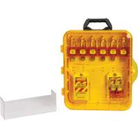 Lockout Station with Keyed Alike Nylon Safety Lockout Padlocks, Plastic Padlocks, 6 Padlock Capacity, Padlocks Included Chandler Sales