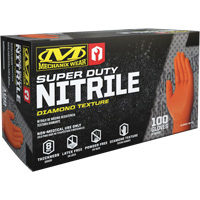 Super Duty Disposable Gloves, 9/Medium, Nitrile, 8-mil, Powder-Free, Orange Chandler Sales