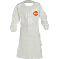 Disposable Sleeved Apron, Tychem&reg; 4000, White, 44" L Chandler Sales