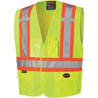 131 Safety Vest with Adjustable Sides, High Visibility Lime-Yellow, Large/X-Large, Polyester Chandler Sales