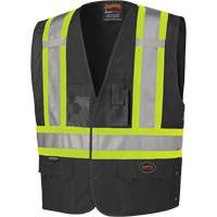 135 Safety Vest with Adjustable Sides, Black, Large/X-Large, Polyester Chandler Sales